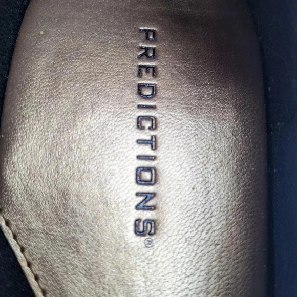 Predictions Pointed Toe Slip ons Low Wedge Women's Black Size 11W - Picture 3 of 11